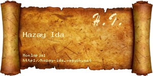 Hazay Ida névjegykártya